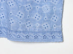 Women Clothing Hollow Out CO Embroidery Top Washing Effect