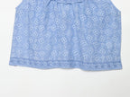 Women Clothing Hollow Out CO Embroidery Top Washing Effect