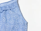 Women Clothing Hollow Out CO Embroidery Top Washing Effect