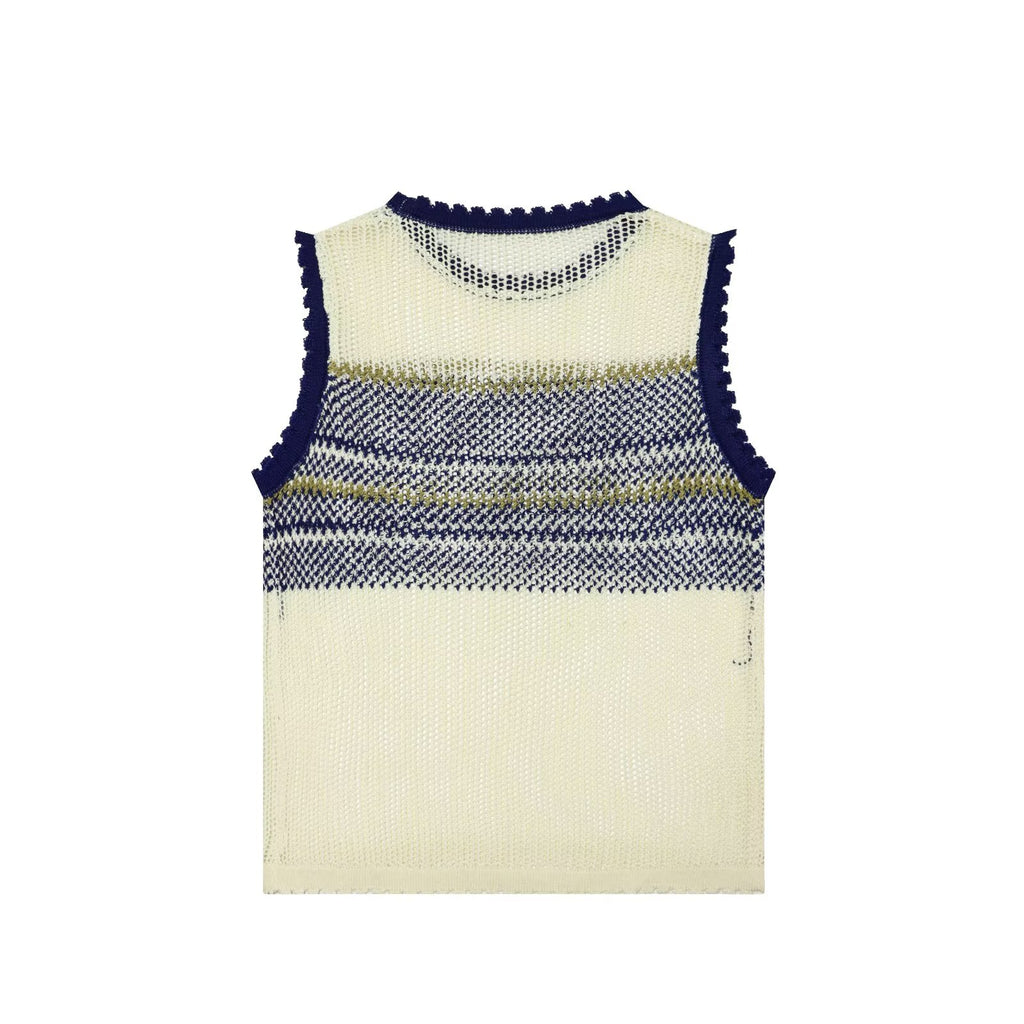 Women Clothing Summer Artistic Contrast Color Design round