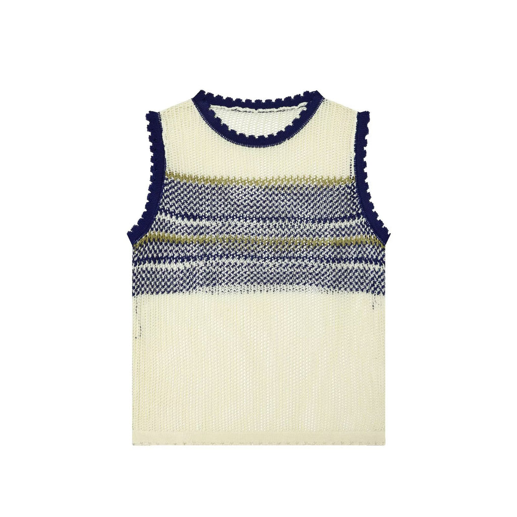 Women Clothing Summer Artistic Contrast Color Design round