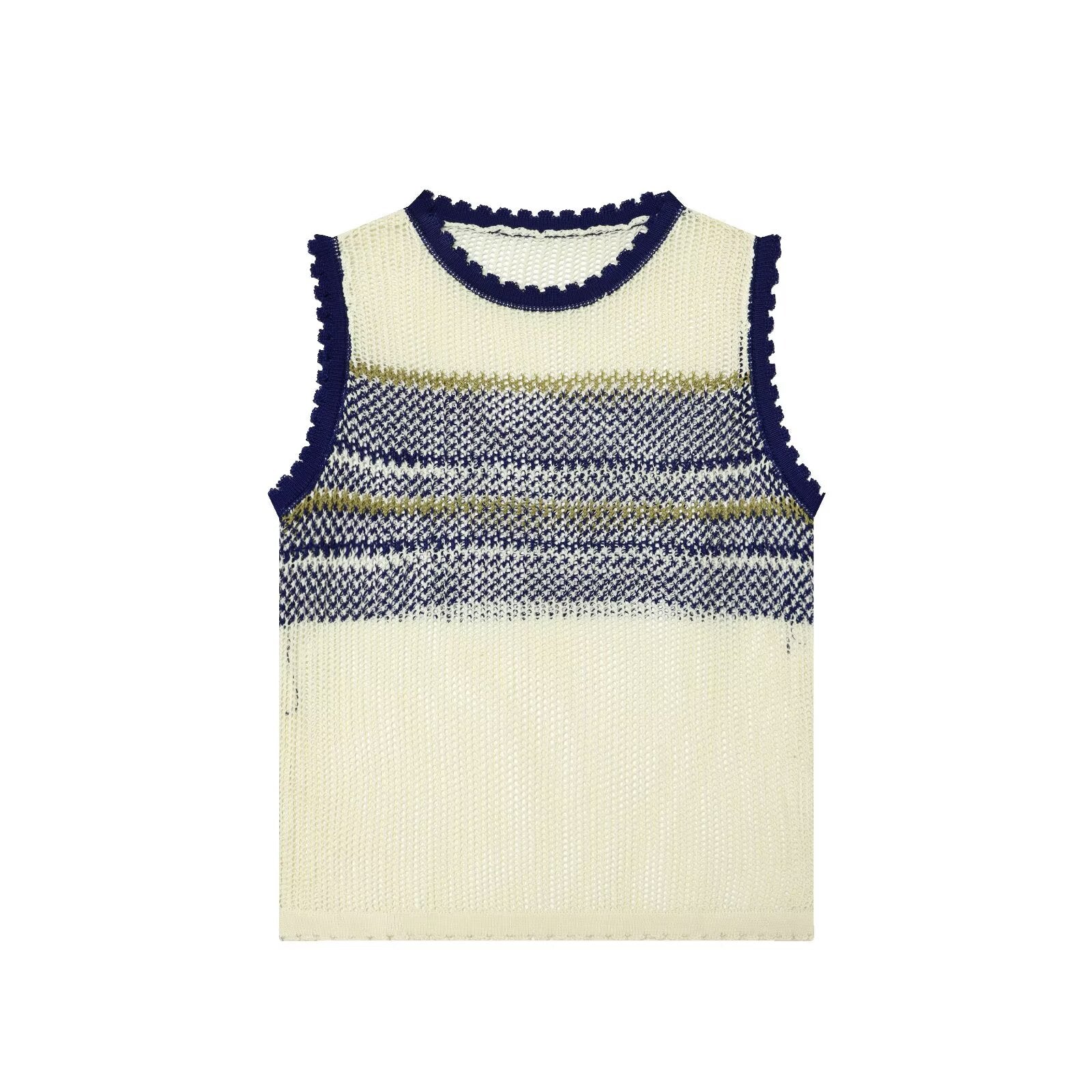 Women Clothing Summer Artistic Contrast Color Design round