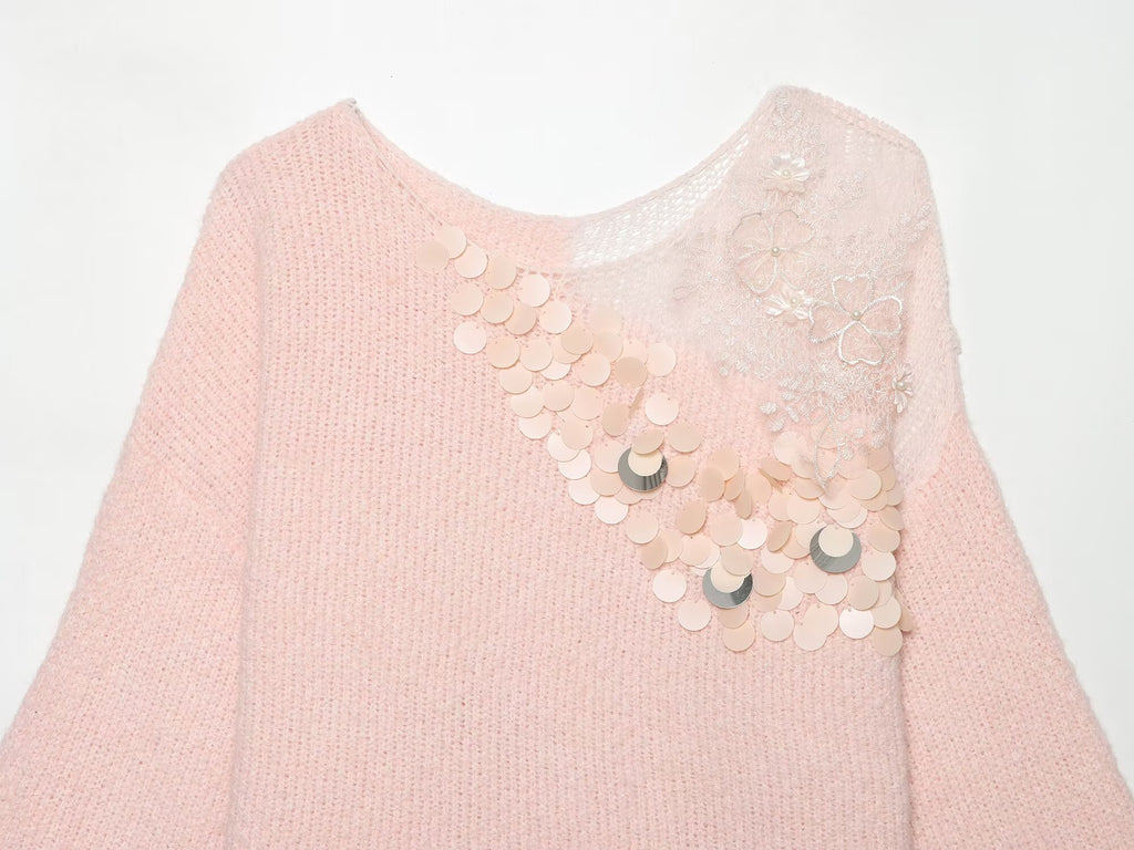 Women Clothing Summer French Gentle Handmade Sequin