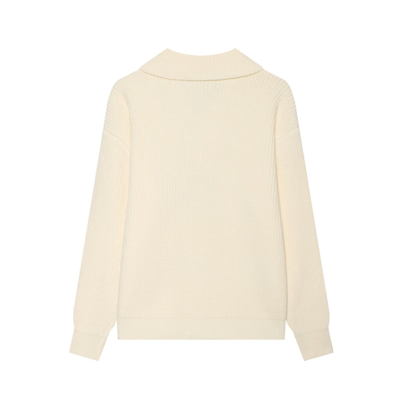 Autumn Winter Long Sleeve Loose Korean Big Buckle Collared