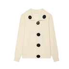 Autumn Winter Long Sleeve Loose Korean Big Buckle Collared