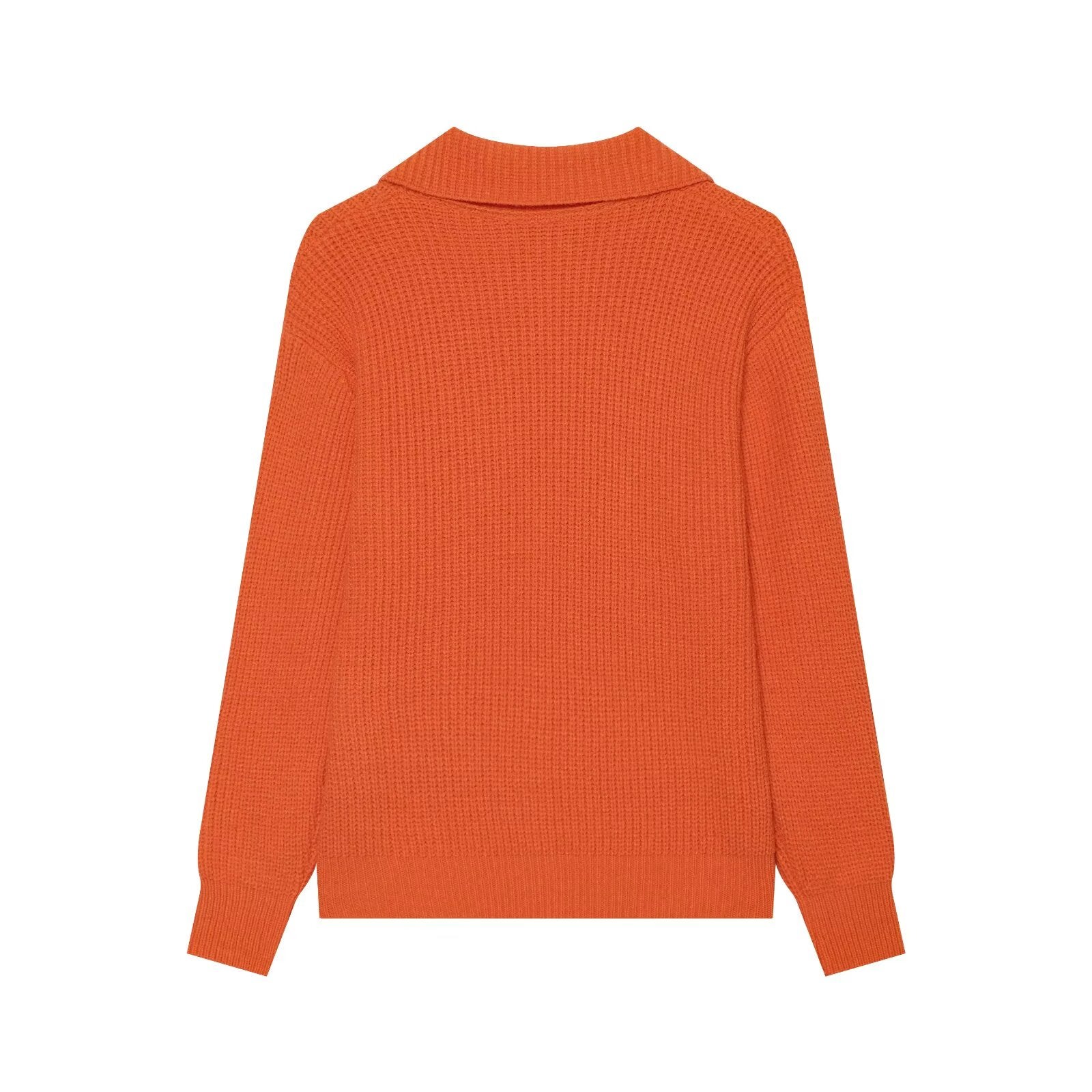 Autumn Winter Long Sleeve Loose Korean Big Buckle Collared