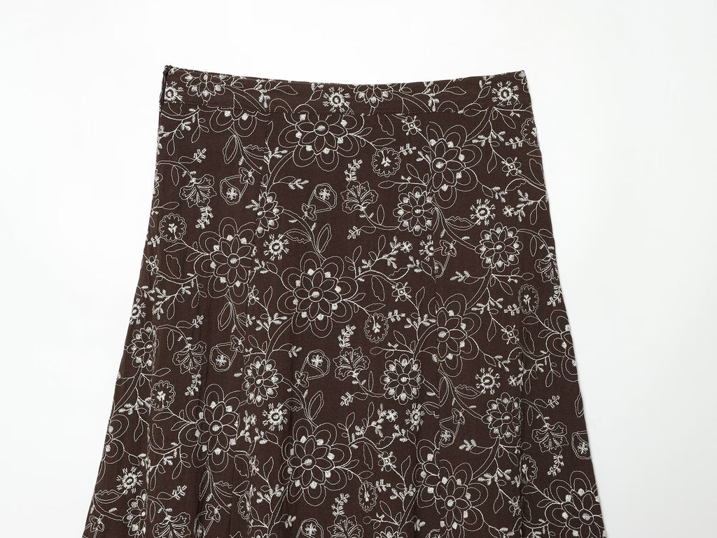 Women Clothing All Match Slim Fit Embroidered Printed Top