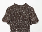 Women Clothing All Match Slim Fit Embroidered Printed Top