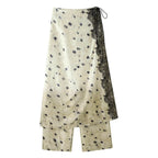 Women Clothing Satin Printed Lace Top Satin Printed Lace Culottes