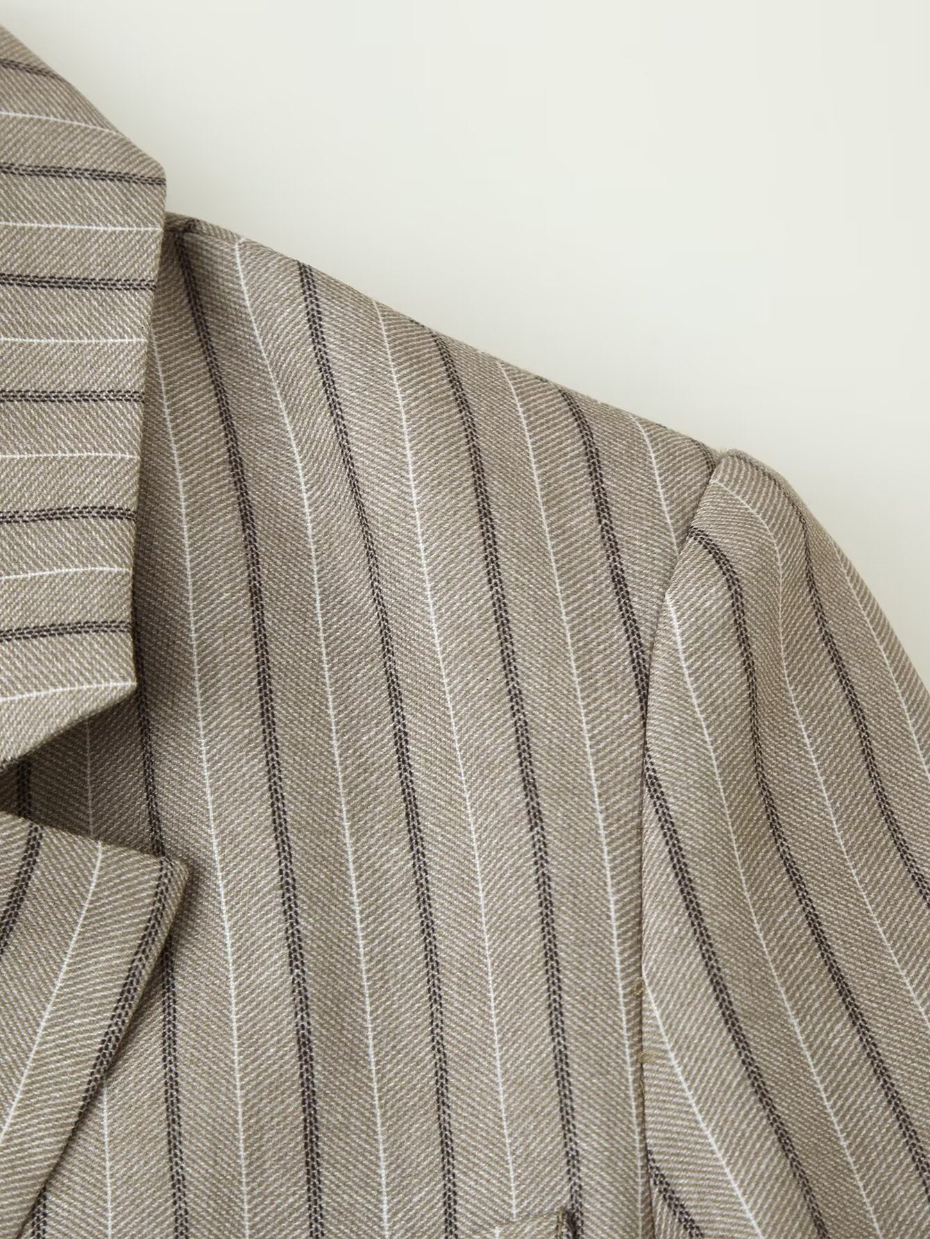 Women Clothing Summer Office with Belt Herringbone Twill