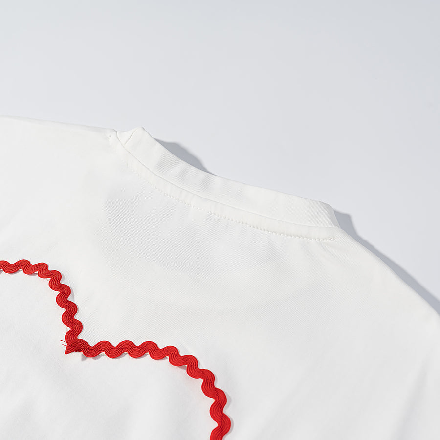 Summer Design Korean round Neck Loose Heart Shaped Backless