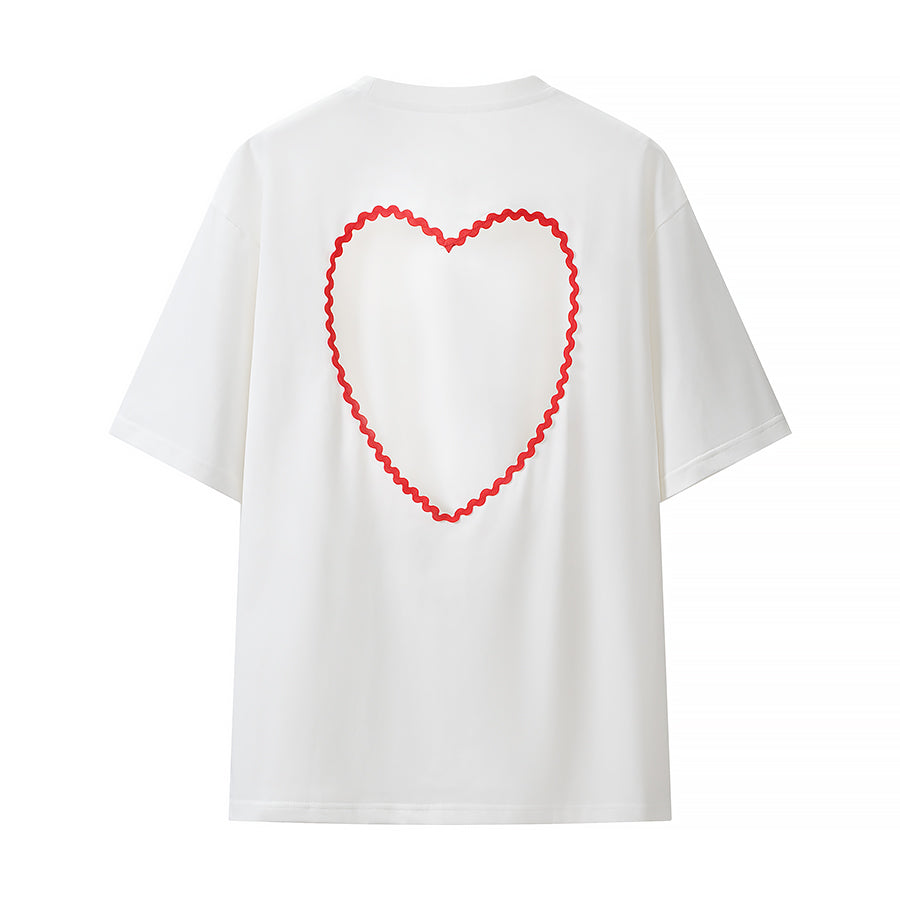 Summer Design Korean round Neck Loose Heart Shaped Backless