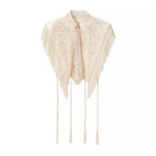 French Elegant Tassel Machine Embroidery Cape Top