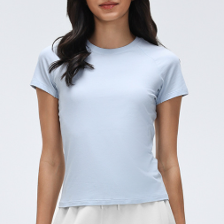 Summer round Neck Short Sleeves Women Sweat Absorbent