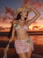 Bright Three One-piece Swimwear