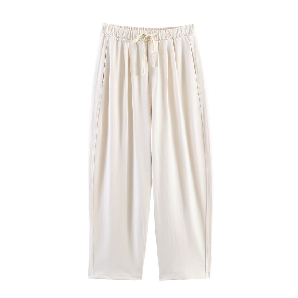 Women Clothing Summer Long Sleeve Patchwork Sweater Balloon Pants Sets