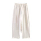 Women Clothing Summer Long Sleeve Patchwork Sweater Balloon Pants Sets