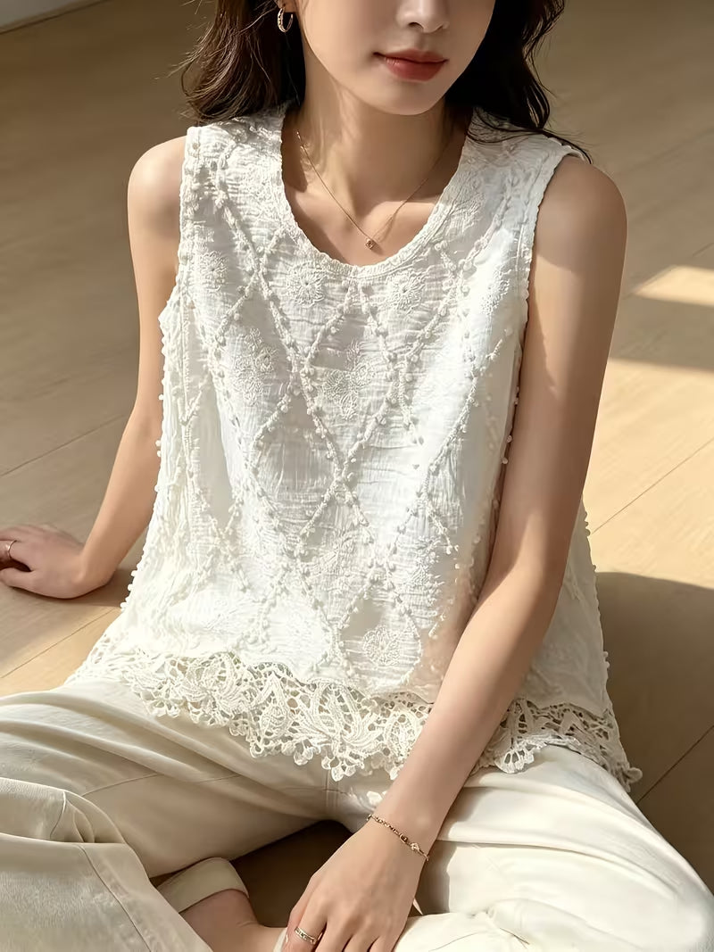 Women Hook Patterned Vest Summer As An Outer Garment No