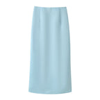 Summer Women Clothing Satin Pinch Pleated Top Satin Pinch Pleated Slim Fit Skirt Sets