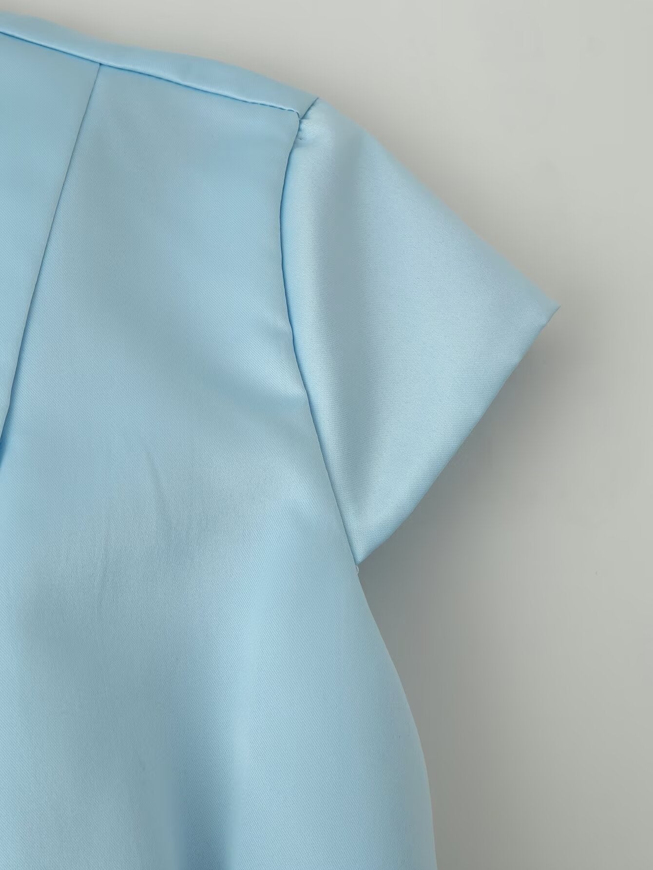 Summer Women Clothing Satin Pinch Pleated Top Satin Pinch Pleated Slim Fit Skirt Sets