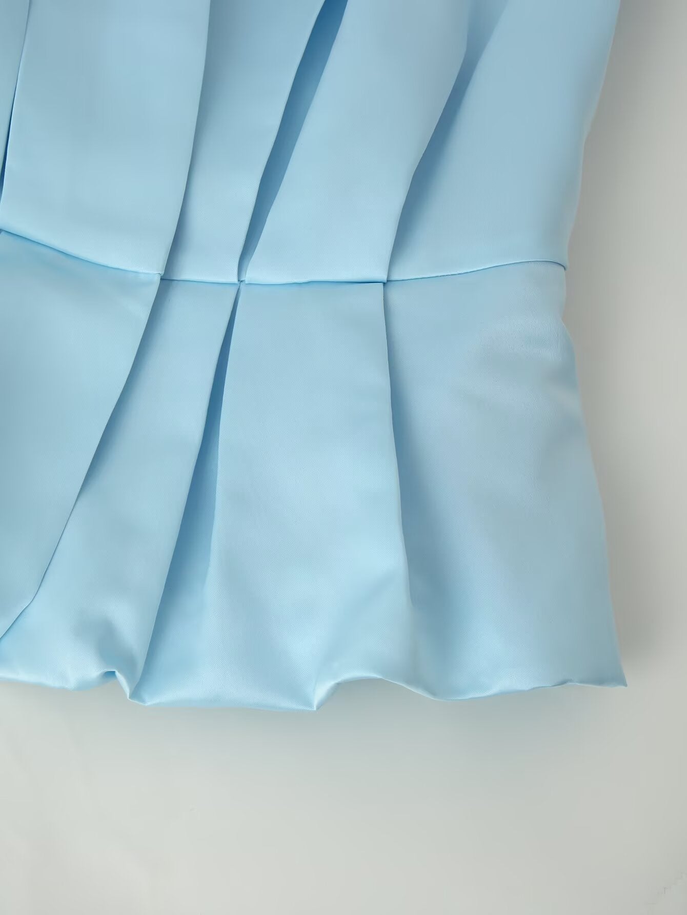 Summer Women Clothing Satin Pinch Pleated Top Satin Pinch Pleated Slim Fit Skirt Sets