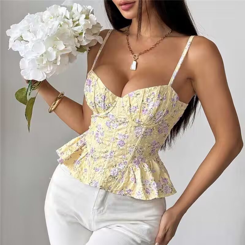 Summer Floral Corset Lingerie