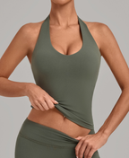 Autumn Sand Tight Halter Sports Vest Belly Contracting