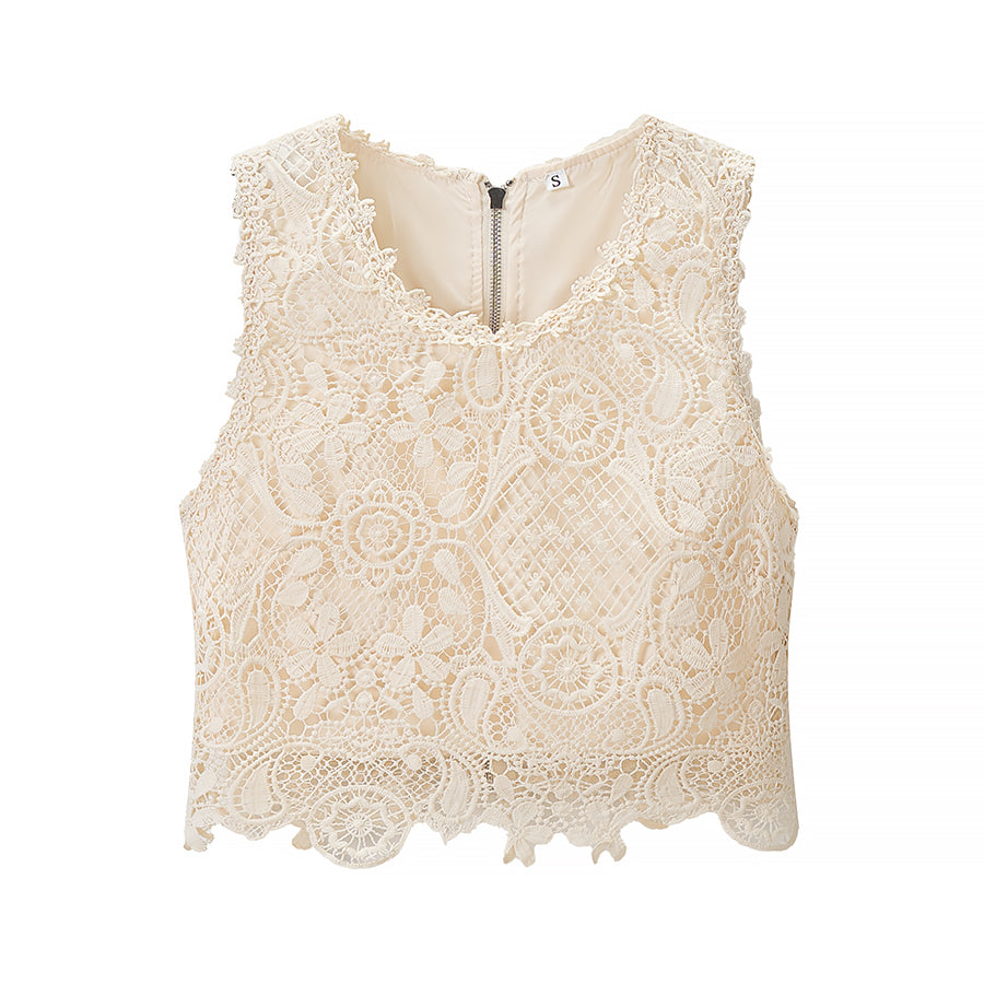 Women Clothing French Romantic Aura All Match Lace Top Pants Sets
