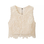 Women Clothing French Romantic Aura All Match Lace Top Pants Sets