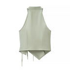 Women Summer Sleeveless Halter Vest Pants Two Piece Set