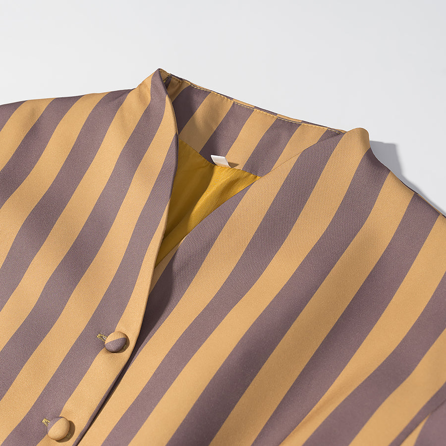 Women Clothing Summer Simple Striped Shirt Loose Casual