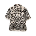 Summer Color Block Embroidery Shirt Embroidered Shorts Sets