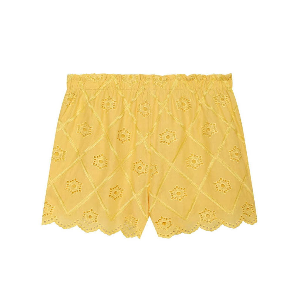 Women Solid Color Summer Embroidered Short Sets