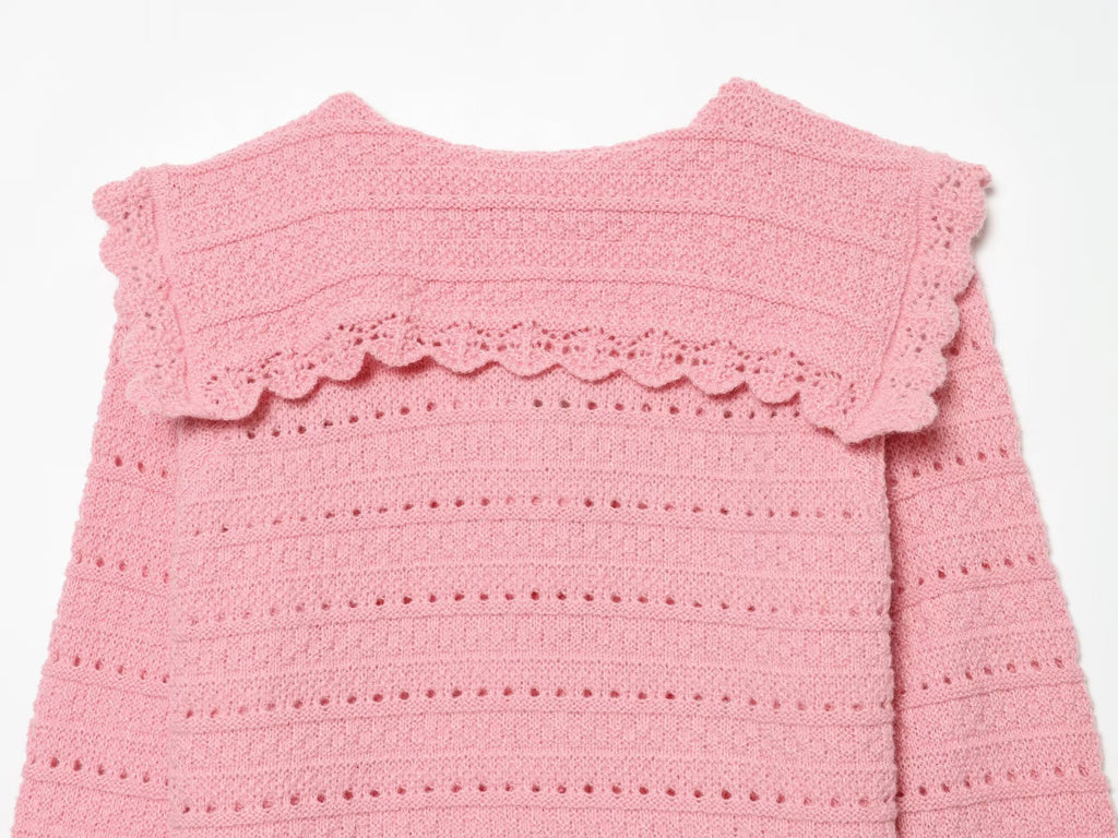 Doll Collar Sweater Coat for Women Autumn Winter Sweet