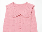 Doll Collar Sweater Coat for Women Autumn Winter Sweet