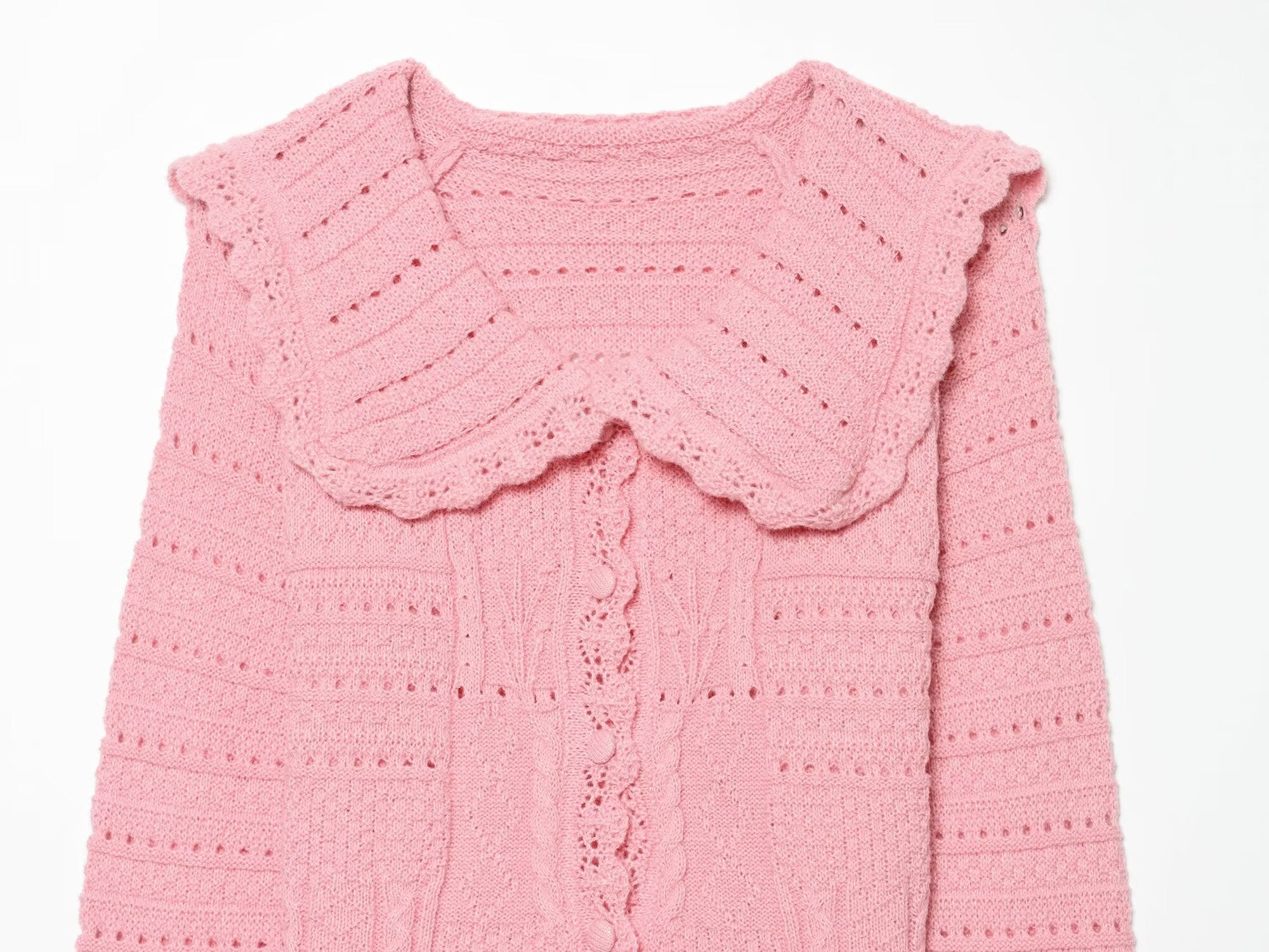 Doll Collar Sweater Coat for Women Autumn Winter Sweet