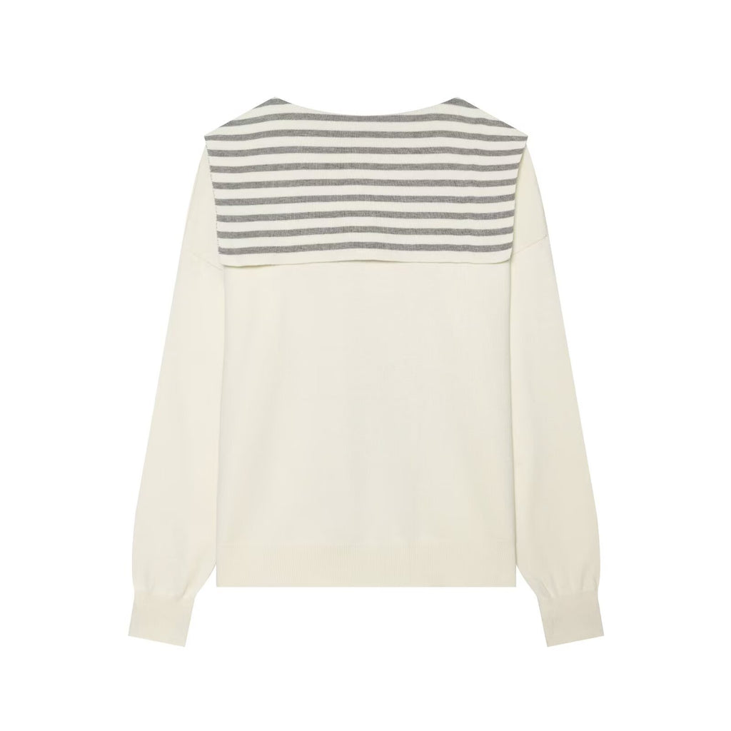 Women Clothing Summer Casual Simple Striped Patchwork Top Knitwear Wide Leg Pants