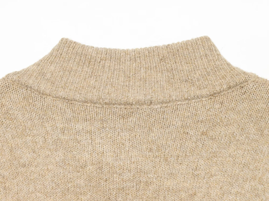 Contrast Color Casual Knitting Women Office All Matching