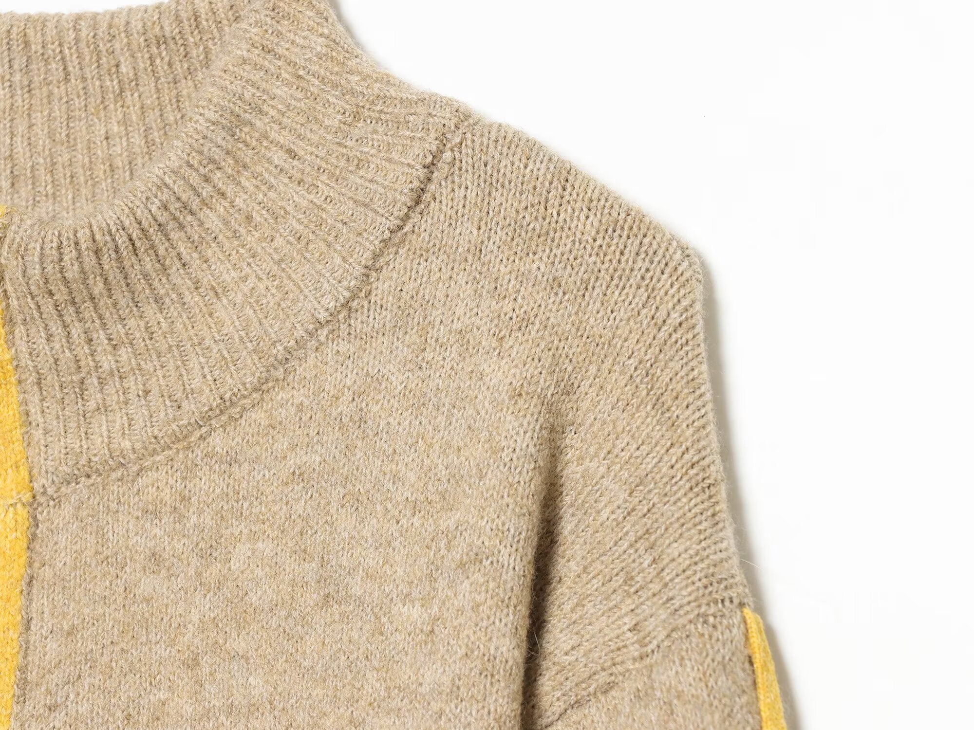 Contrast Color Casual Knitting Women Office All Matching