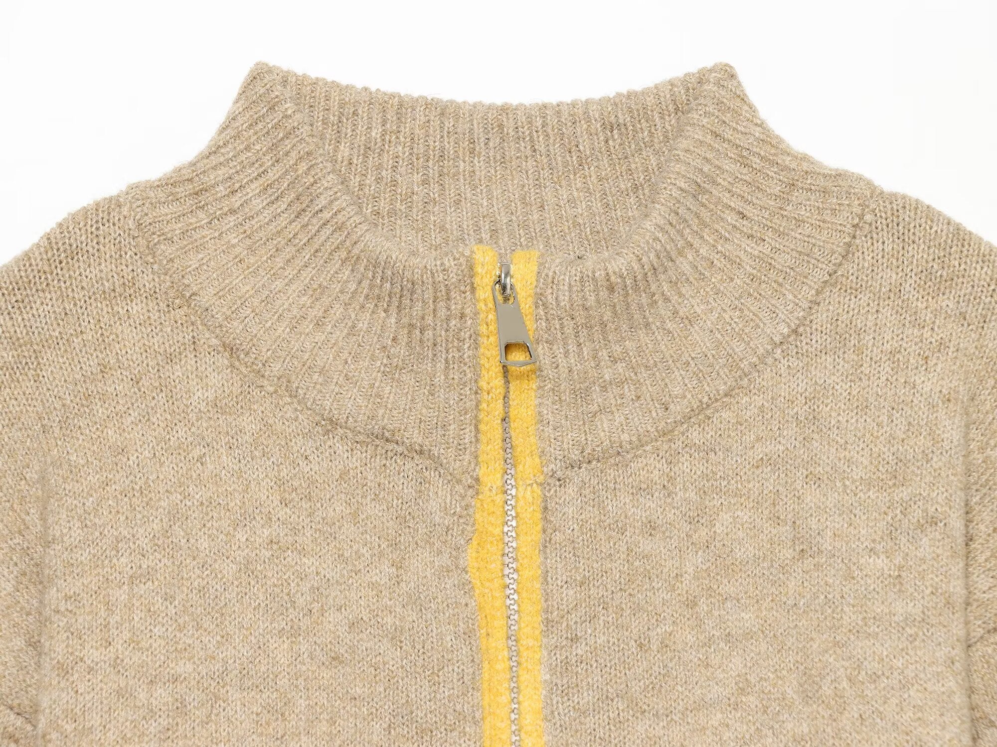 Contrast Color Casual Knitting Women Office All Matching