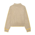 Contrast Color Casual Knitting Women Office All Matching