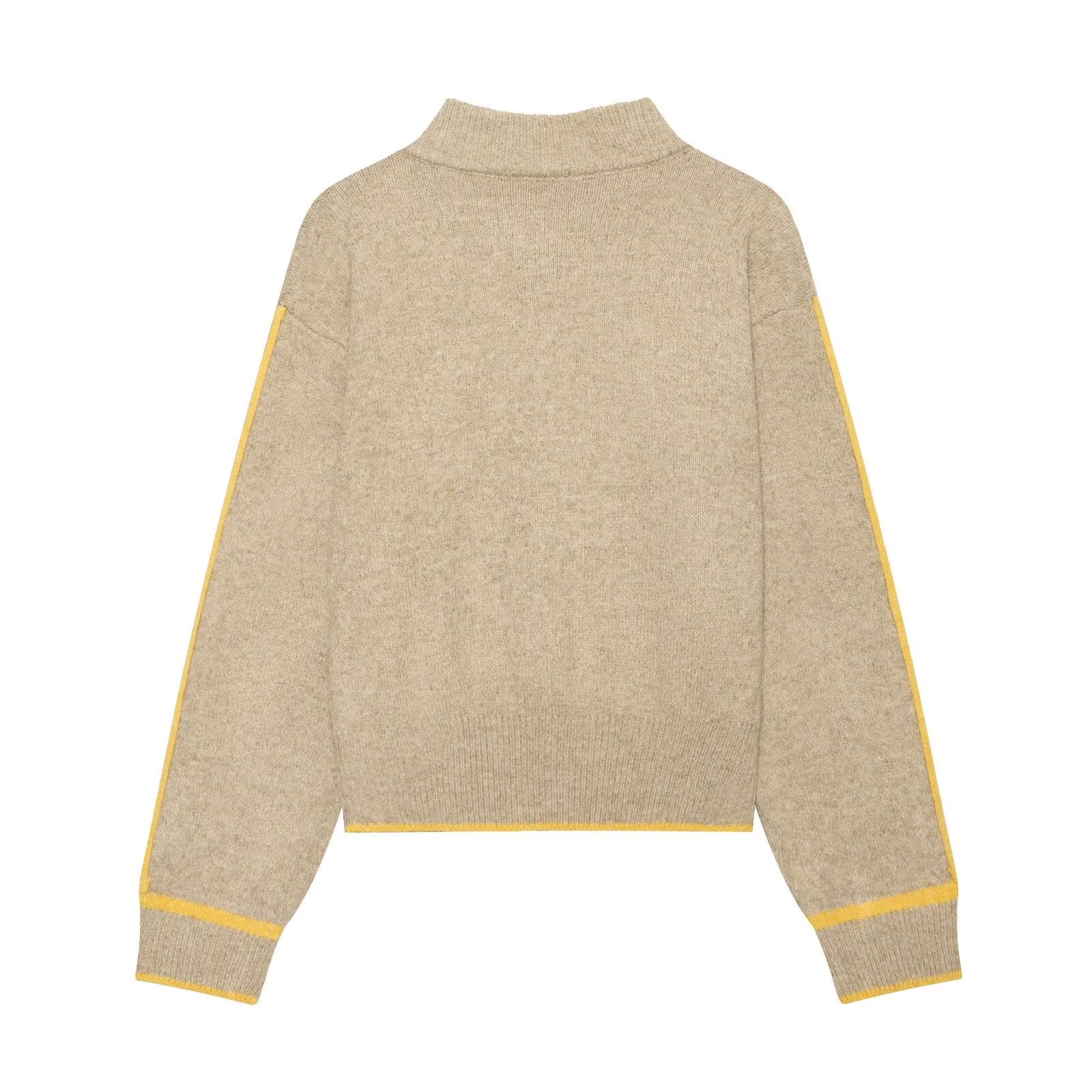 Contrast Color Casual Knitting Women Office All Matching