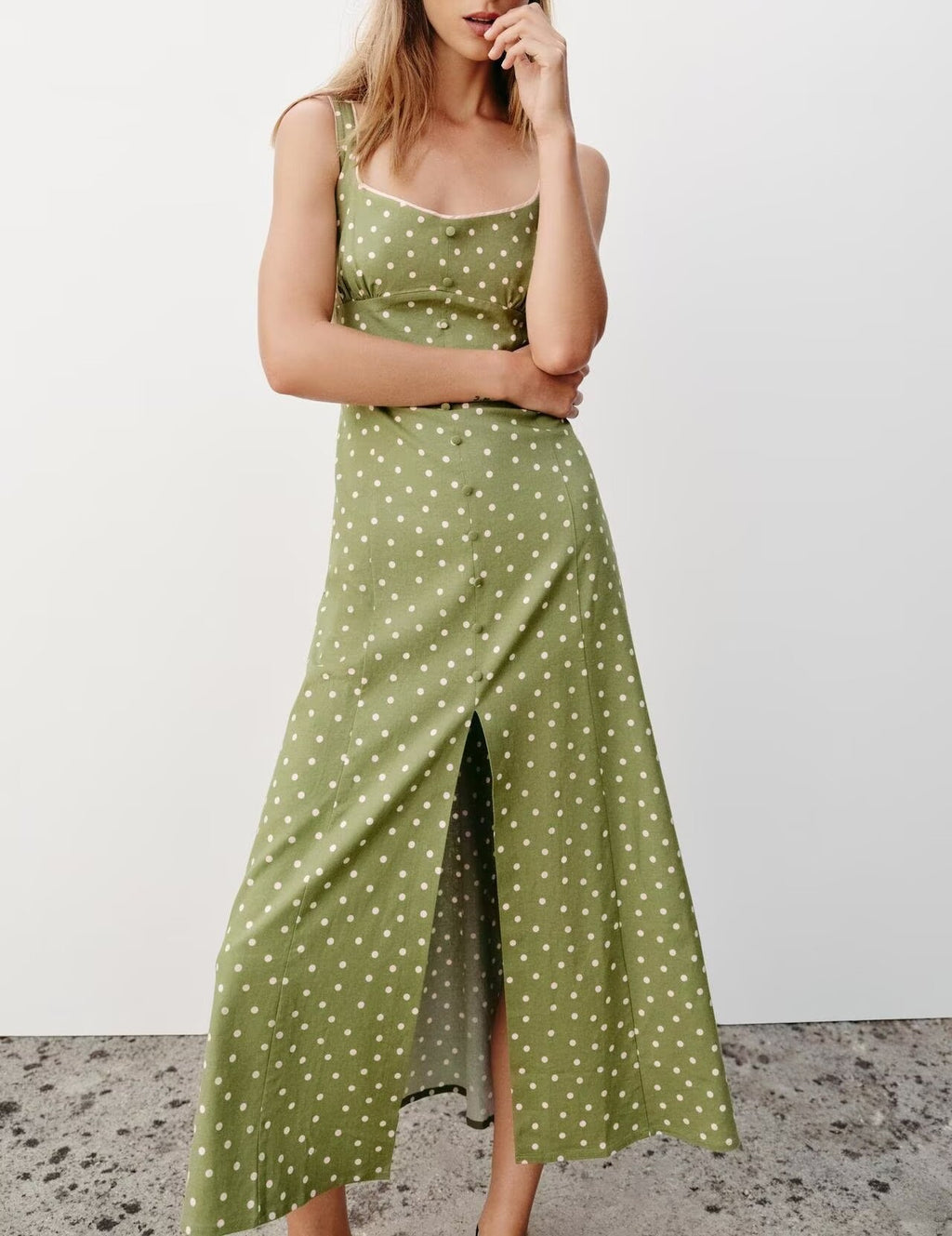 Women's Midi Polka Dot Dress