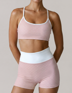 Polka Dot Sports Two Piece Sets Women Summer Padded Vest