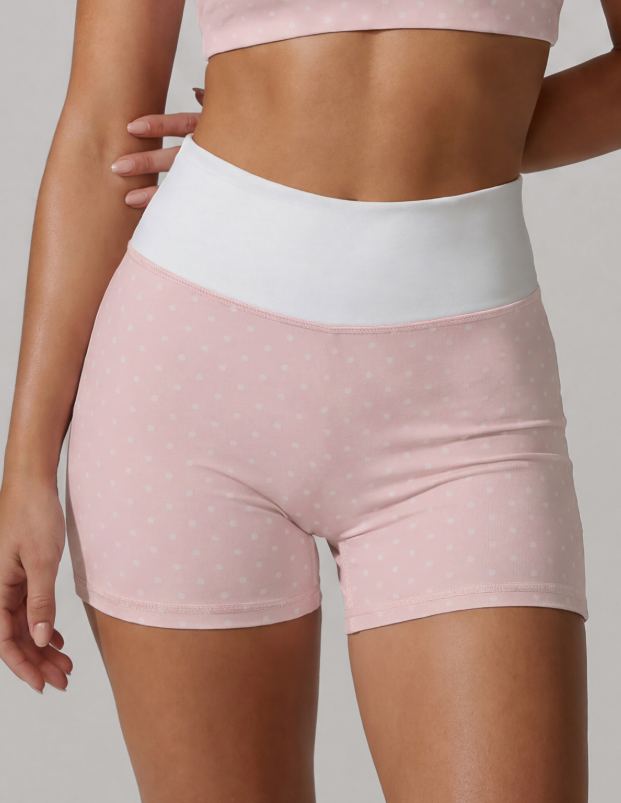 Summer Contrast Color Polka Dot Peach Hip Raise Yoga Sports