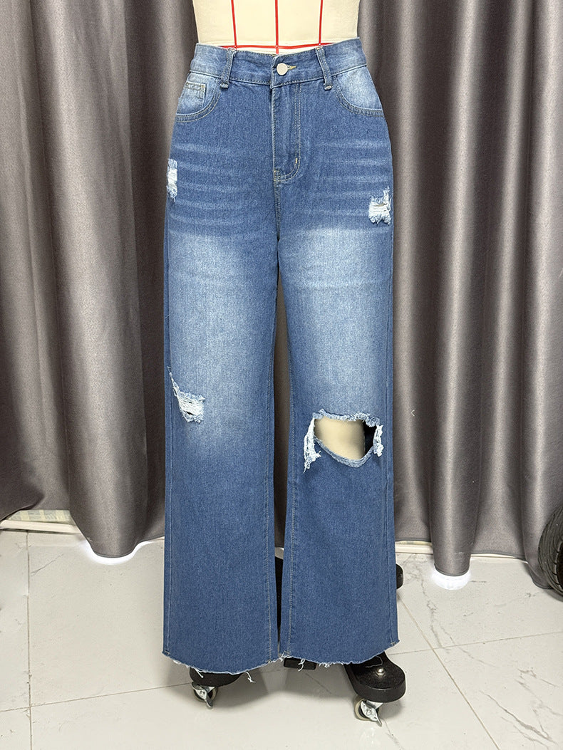 Women High Waist Loose Straight Leg Wide Leg Pants