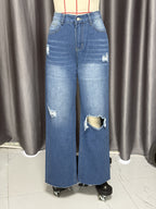 Women High Waist Loose Straight Leg Wide Leg Pants