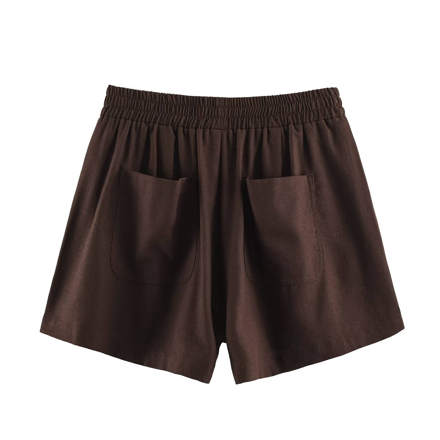 Women Waist Linen Blended Casual Shorts