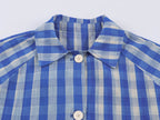 Office Polo Collar Stripes Trench Coat Women Blue