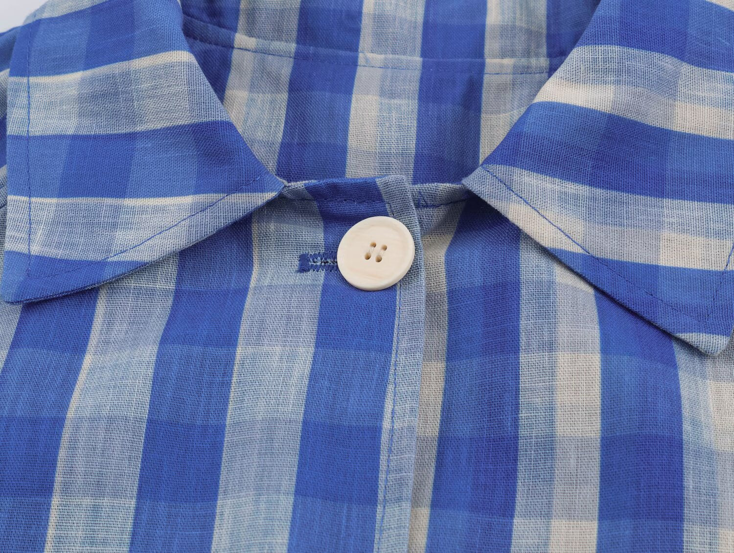 Office Polo Collar Stripes Trench Coat Women Blue